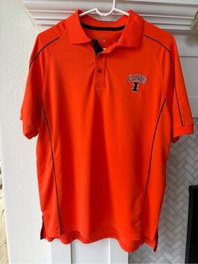 Illinois Orange Polo Shirt - Men's Team Golf Polo
